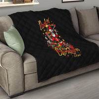 Skeleton Santa Claus Quilt Rockin' Around The Christmas Tree - Wonder Print Shop