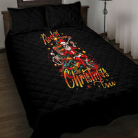 Skeleton Santa Claus Quilt Bed Set Rockin' Around The Christmas Tree - Wonder Print Shop