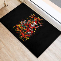 Skeleton Santa Claus Rubber Doormat Rockin' Around The Christmas Tree - Wonder Print Shop
