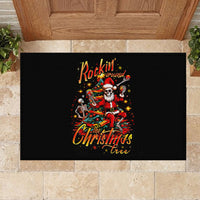 Skeleton Santa Claus Rubber Doormat Rockin' Around The Christmas Tree - Wonder Print Shop