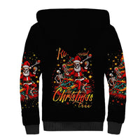 Skeleton Santa Claus Sherpa Hoodie Rockin' Around The Christmas Tree - Wonder Print Shop