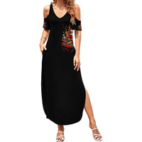 Skeleton Santa Claus Summer Maxi Dress Rockin' Around The Christmas Tree - Wonder Print Shop