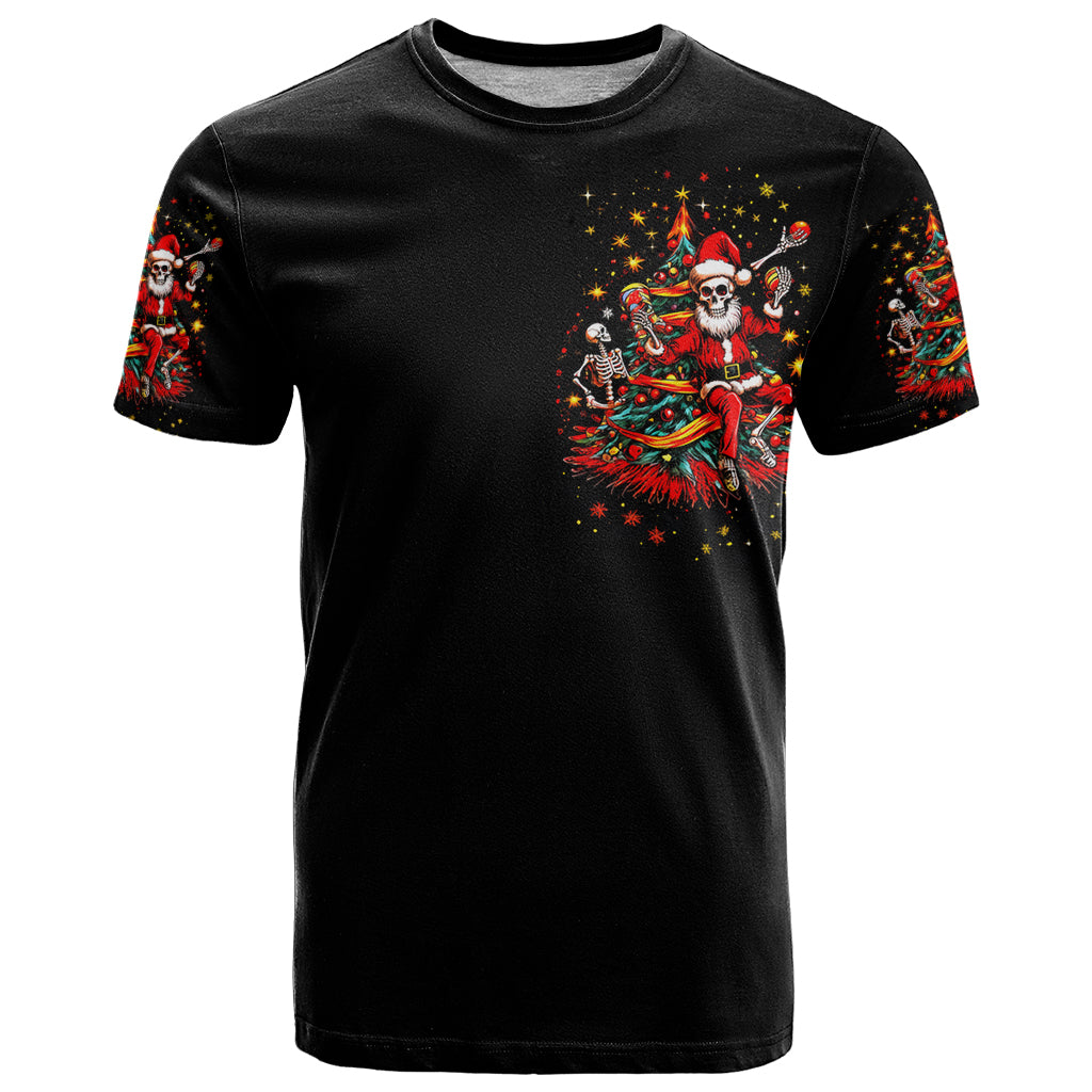 Skeleton Santa Claus T Shirt Rockin' Around The Christmas Tree - Wonder Print Shop