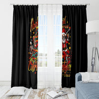 Skeleton Santa Claus Window Curtain Rockin' Around The Christmas Tree - Wonder Print Shop