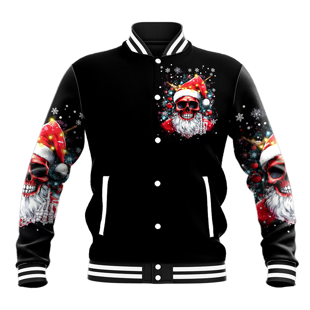 Skeleton Santa Claus Baseball Jacket Merry Christmas Bitches - Wonder Print Shop