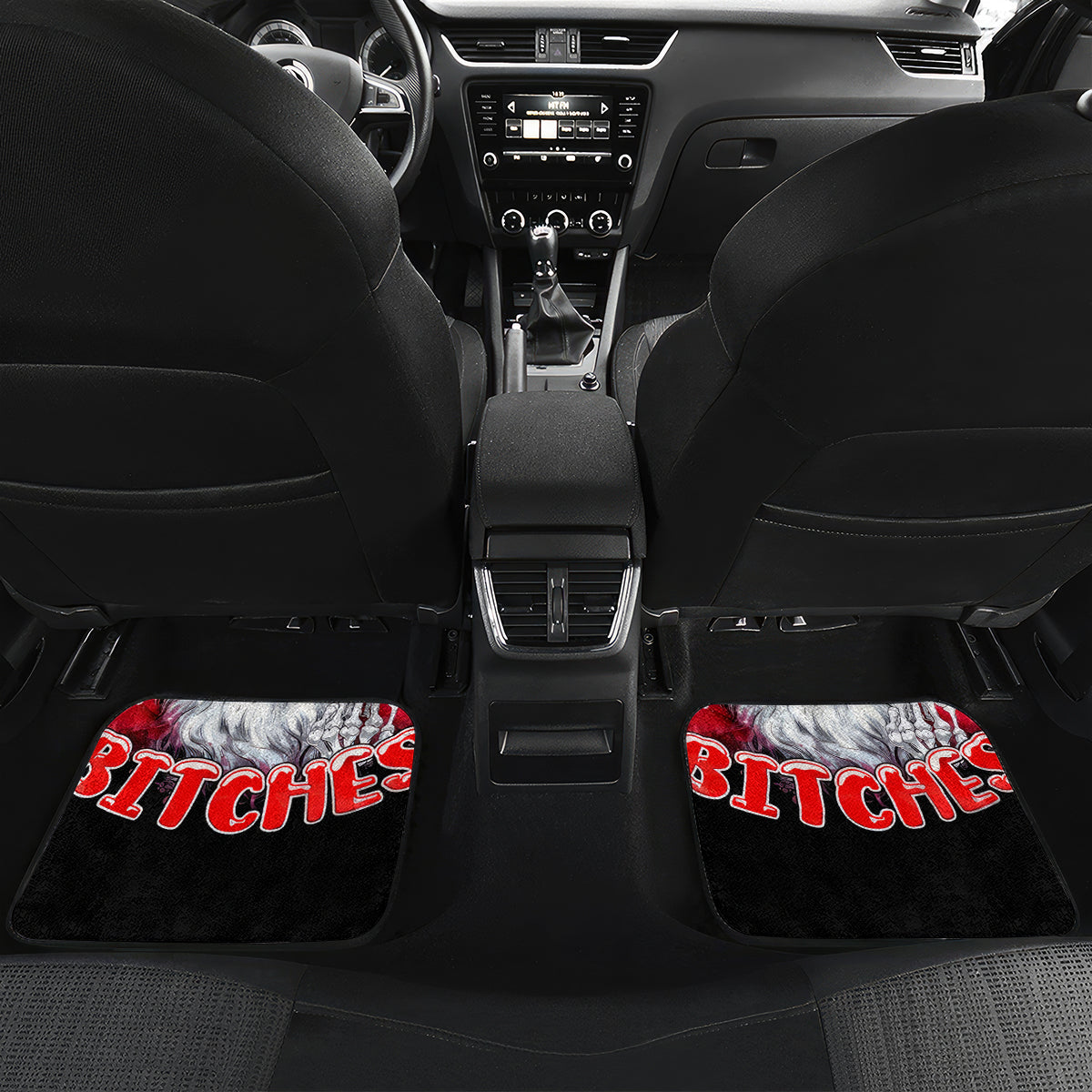Skeleton Santa Claus Car Mats Merry Christmas Bitches - Wonder Print Shop