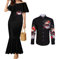 skeleton-santa-claus-couples-matching-mermaid-dress-and-long-sleeve-button-shirt-merry-christmas-bitches
