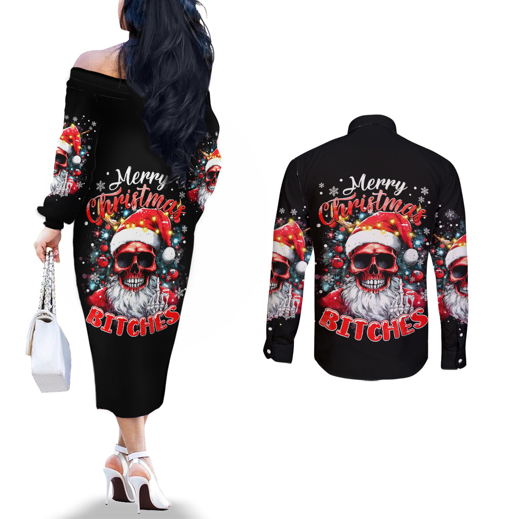 skeleton-santa-claus-couples-matching-off-the-shoulder-long-sleeve-dress-and-long-sleeve-button-shirt-merry-christmas-bitches