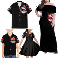 Skeleton Santa Claus Family Matching Off Shoulder Maxi Dress and Hawaiian Shirt Merry Christmas Bitches - Wonder Print Shop