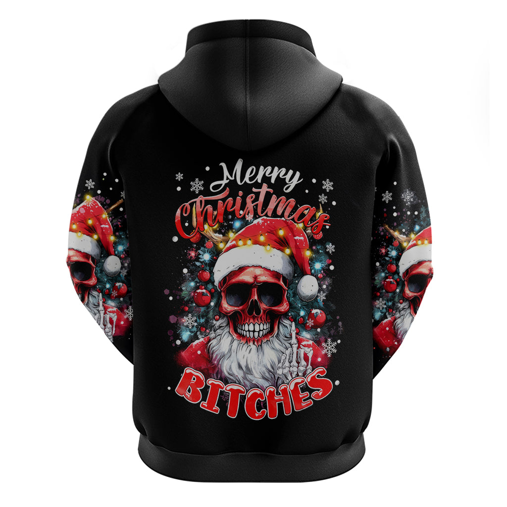 Skeleton Santa Claus Hoodie Merry Christmas Bitches - Wonder Print Shop