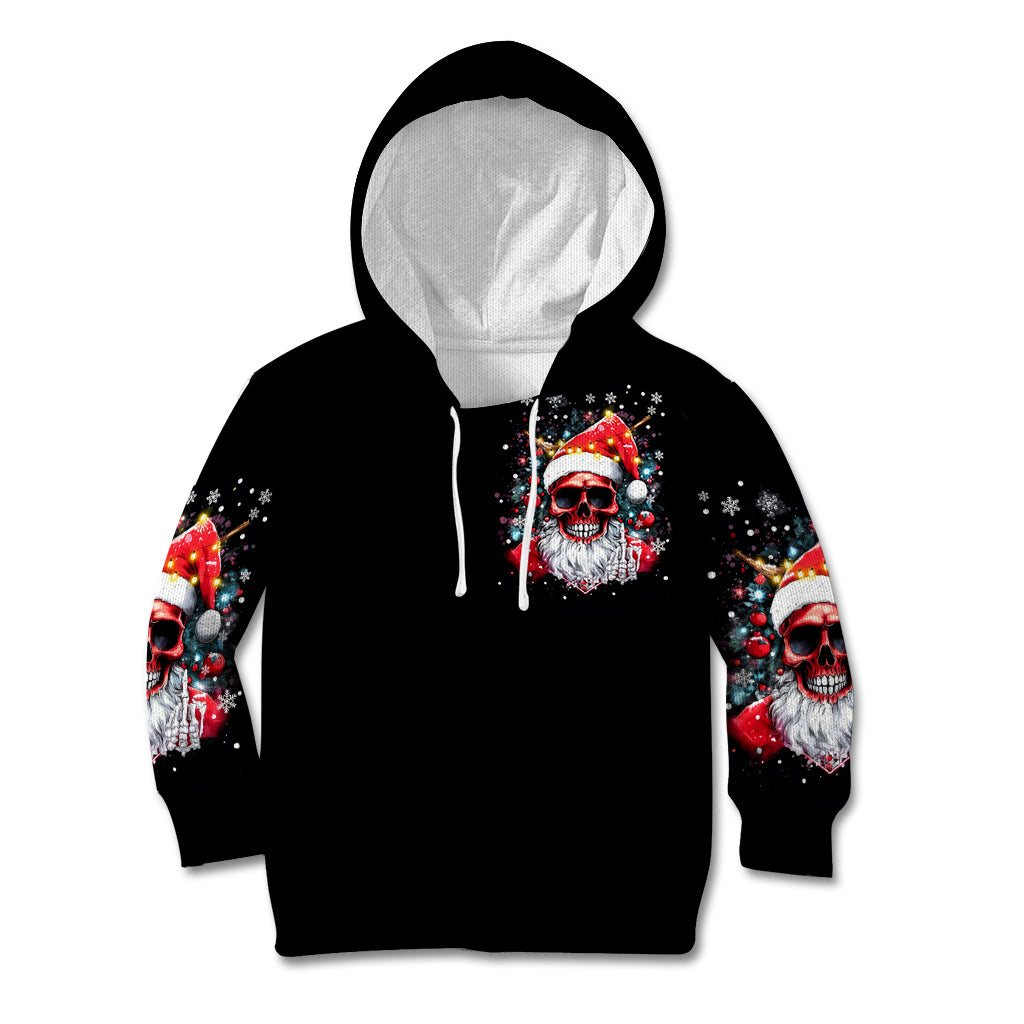 Skeleton Santa Claus Kid Hoodie Merry Christmas Bitches - Wonder Print Shop