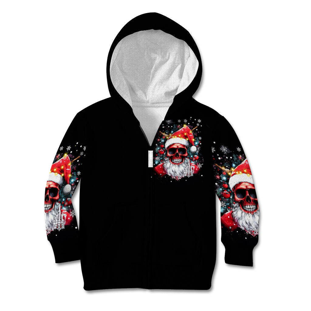 Skeleton Santa Claus Kid Hoodie Merry Christmas Bitches - Wonder Print Shop