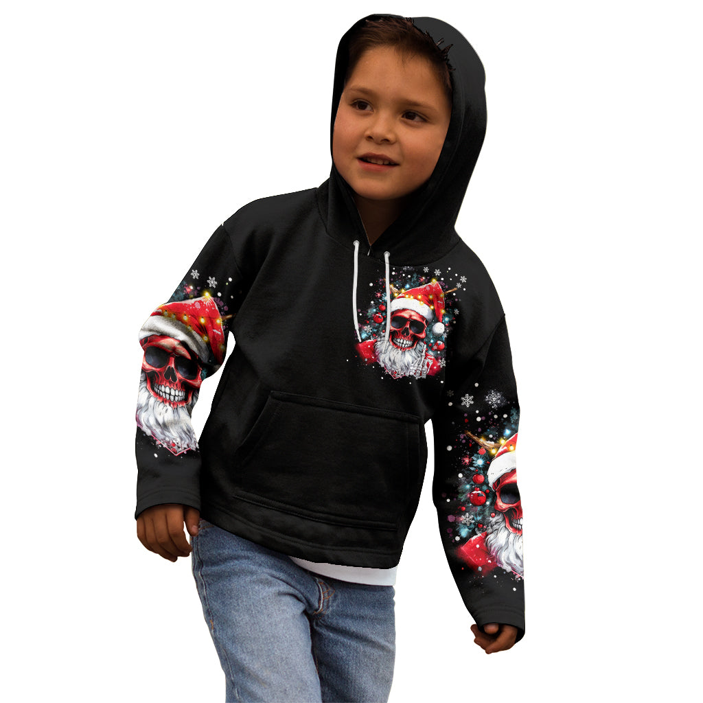Skeleton Santa Claus Kid Hoodie Merry Christmas Bitches - Wonder Print Shop