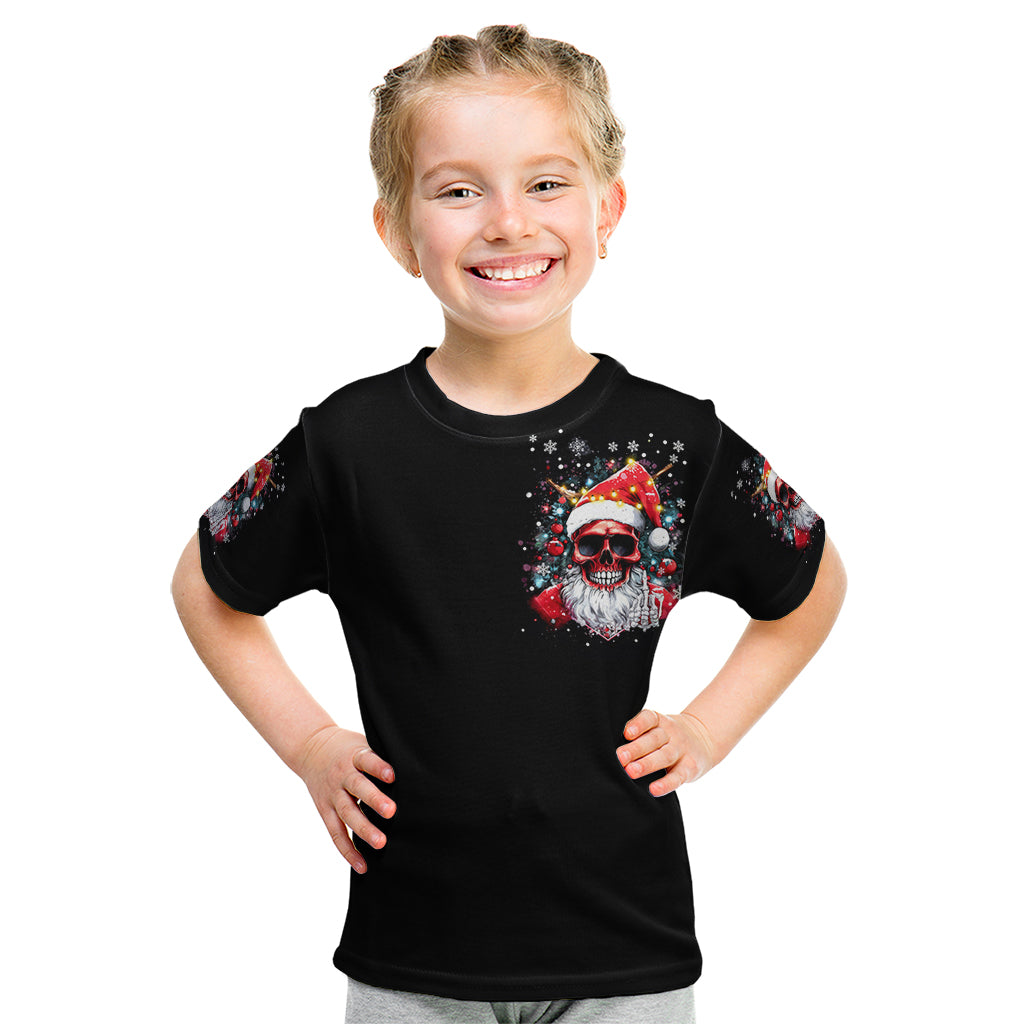 Skeleton Santa Claus Kid T Shirt Merry Christmas Bitches - Wonder Print Shop