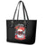 Skeleton Santa Claus Leather Tote Bag Merry Christmas Bitches - Wonder Print Shop