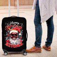 Skeleton Santa Claus Luggage Cover Merry Christmas Bitches - Wonder Print Shop