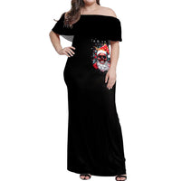 Skeleton Santa Claus Off Shoulder Maxi Dress Merry Christmas Bitches - Wonder Print Shop
