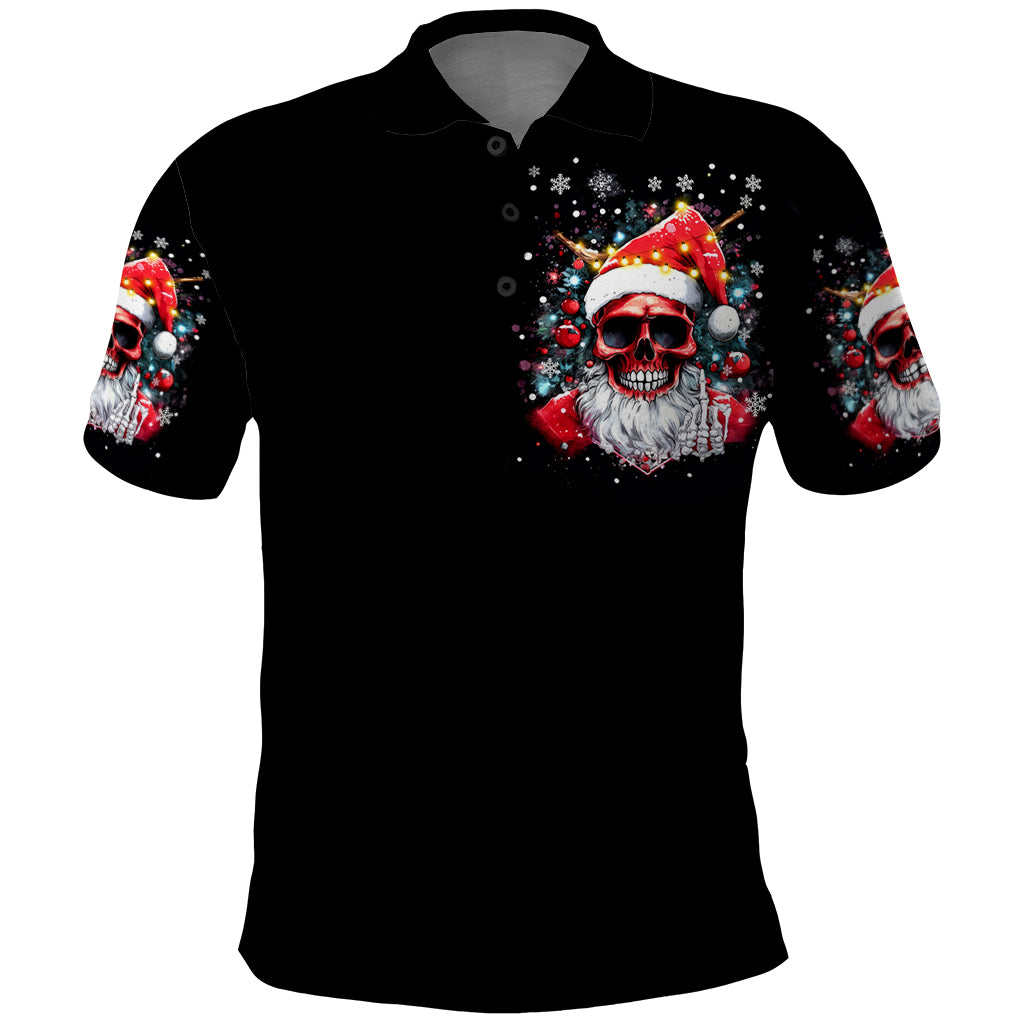 Skeleton Santa Claus Polo Shirt Merry Christmas Bitches - Wonder Print Shop
