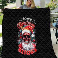 Skeleton Santa Claus Quilt Merry Christmas Bitches - Wonder Print Shop