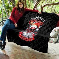 Skeleton Santa Claus Quilt Merry Christmas Bitches - Wonder Print Shop