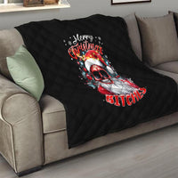 Skeleton Santa Claus Quilt Merry Christmas Bitches - Wonder Print Shop