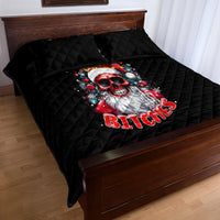 Skeleton Santa Claus Quilt Bed Set Merry Christmas Bitches - Wonder Print Shop