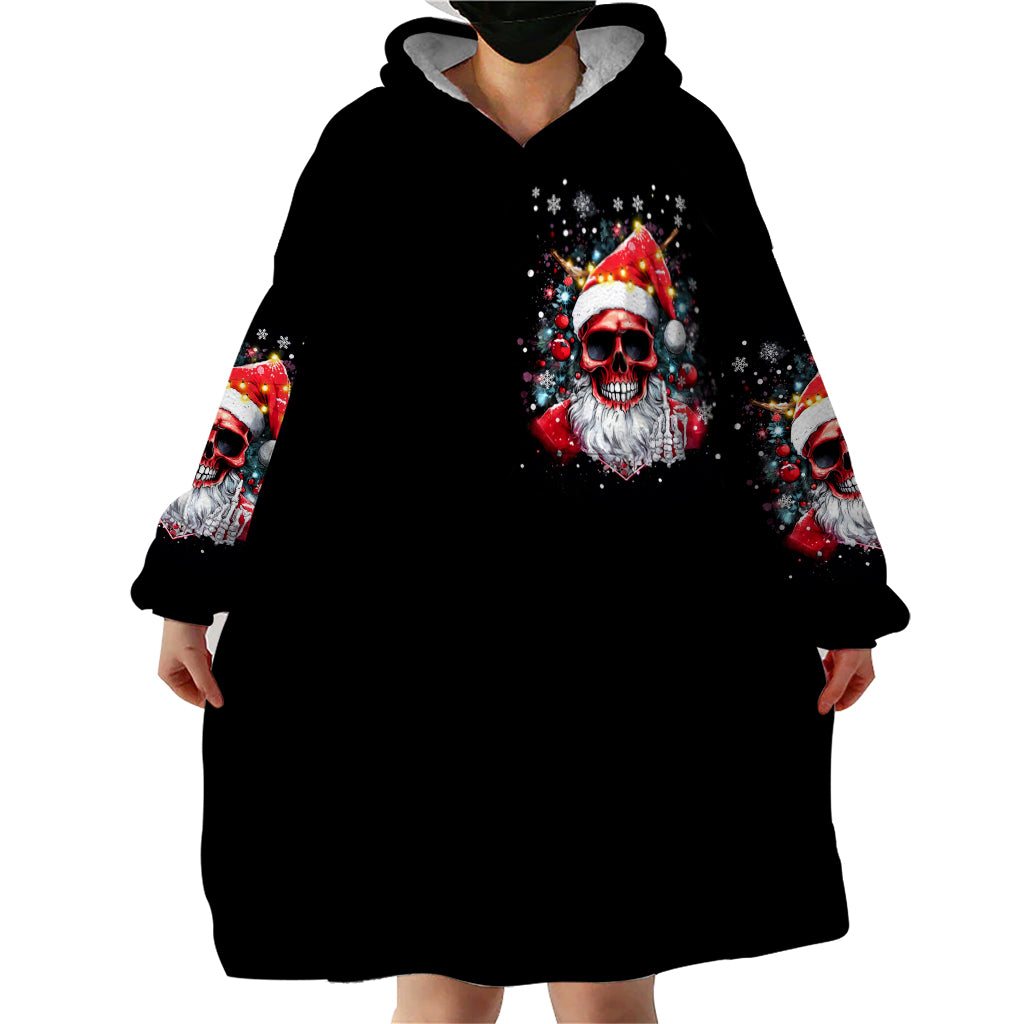 Skeleton Santa Claus Wearable Blanket Hoodie Merry Christmas Bitches - Wonder Print Shop