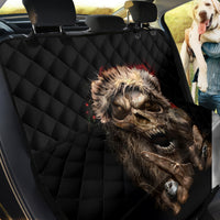Skeleton Santa Claus Back Car Seat Cover Scary Skeleton Santa Claus Coming - Wonder Print Shop