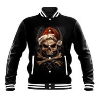 Skeleton Santa Claus Baseball Jacket Scary Skeleton Santa Claus Coming - Wonder Print Shop