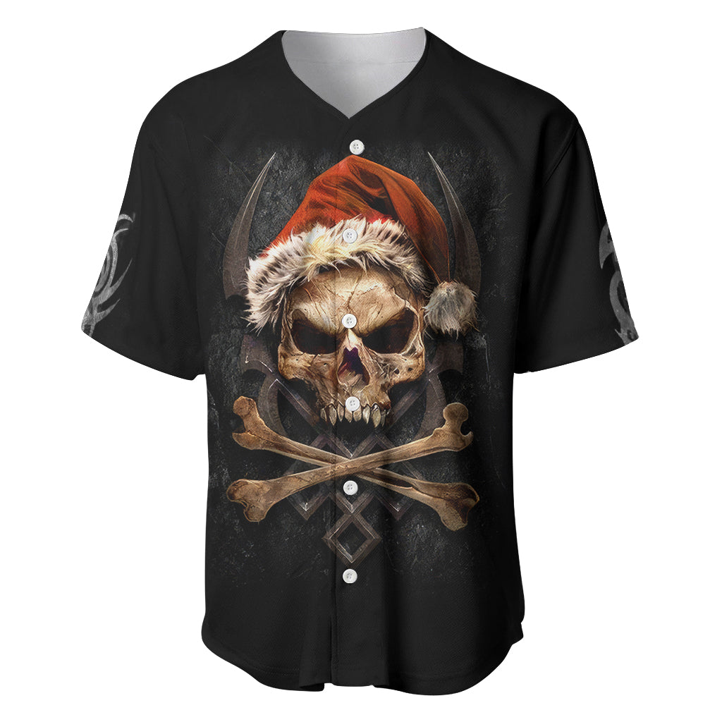 Skeleton Santa Claus Baseball Jersey Scary Skeleton Santa Claus Coming - Wonder Print Shop