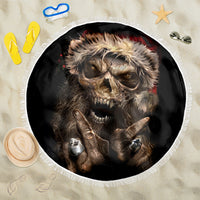 Skeleton Santa Claus Beach Blanket Scary Skeleton Santa Claus Coming - Wonder Print Shop