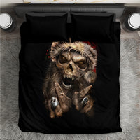 Skeleton Santa Claus Bedding Set Scary Skeleton Santa Claus Coming - Wonder Print Shop