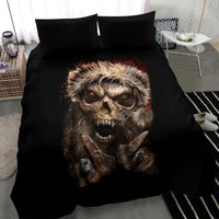 Skeleton Santa Claus Bedding Set Scary Skeleton Santa Claus Coming - Wonder Print Shop