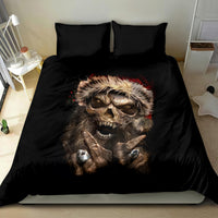 Skeleton Santa Claus Bedding Set Scary Skeleton Santa Claus Coming - Wonder Print Shop