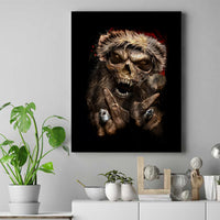 Skeleton Santa Claus Canvas Wall Art Scary Skeleton Santa Claus Coming - Wonder Print Shop