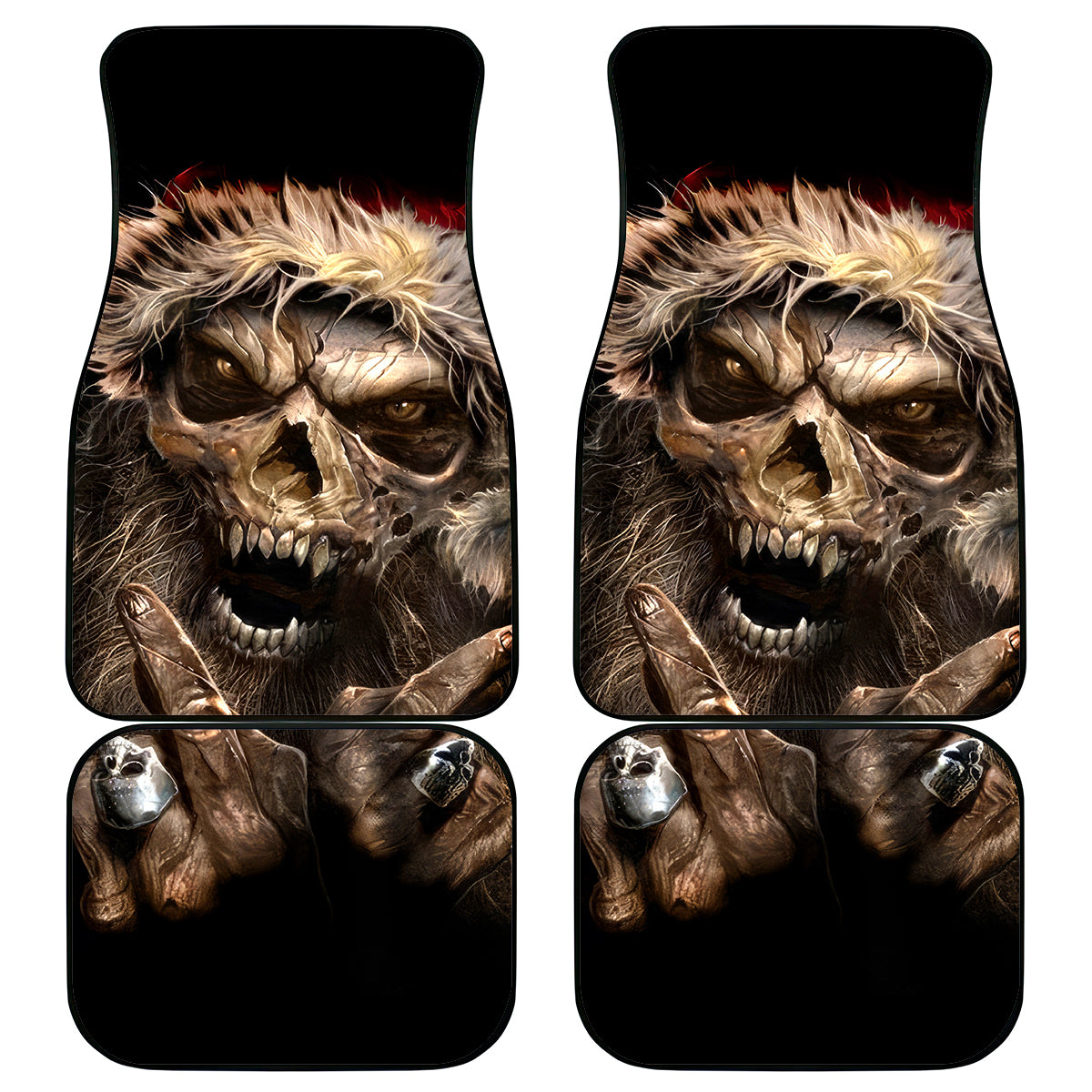 Skeleton Santa Claus Car Mats Scary Skeleton Santa Claus Coming - Wonder Print Shop