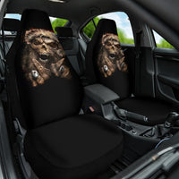 Skeleton Santa Claus Car Seat Cover Scary Skeleton Santa Claus Coming - Wonder Print Shop