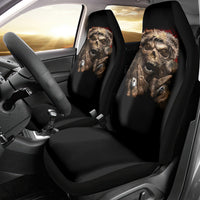 Skeleton Santa Claus Car Seat Cover Scary Skeleton Santa Claus Coming - Wonder Print Shop