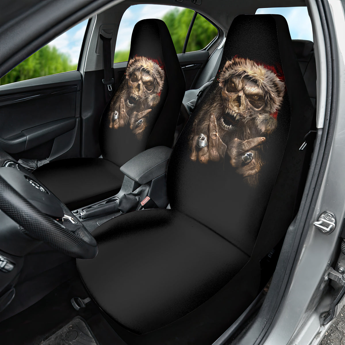 Skeleton Santa Claus Car Seat Cover Scary Skeleton Santa Claus Coming - Wonder Print Shop