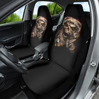 Skeleton Santa Claus Car Seat Cover Scary Skeleton Santa Claus Coming - Wonder Print Shop