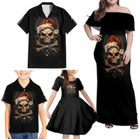 Skeleton Santa Claus Family Matching Off Shoulder Maxi Dress and Hawaiian Shirt Scary Skeleton Santa Claus Coming - Wonder Print Shop