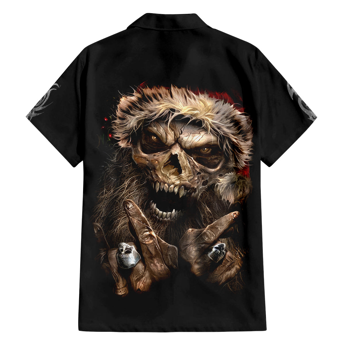 Skeleton Santa Claus Family Matching Off Shoulder Maxi Dress and Hawaiian Shirt Scary Skeleton Santa Claus Coming - Wonder Print Shop