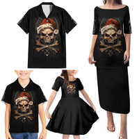 Skeleton Santa Claus Family Matching Puletasi Dress and Hawaiian Shirt Scary Skeleton Santa Claus Coming - Wonder Print Shop