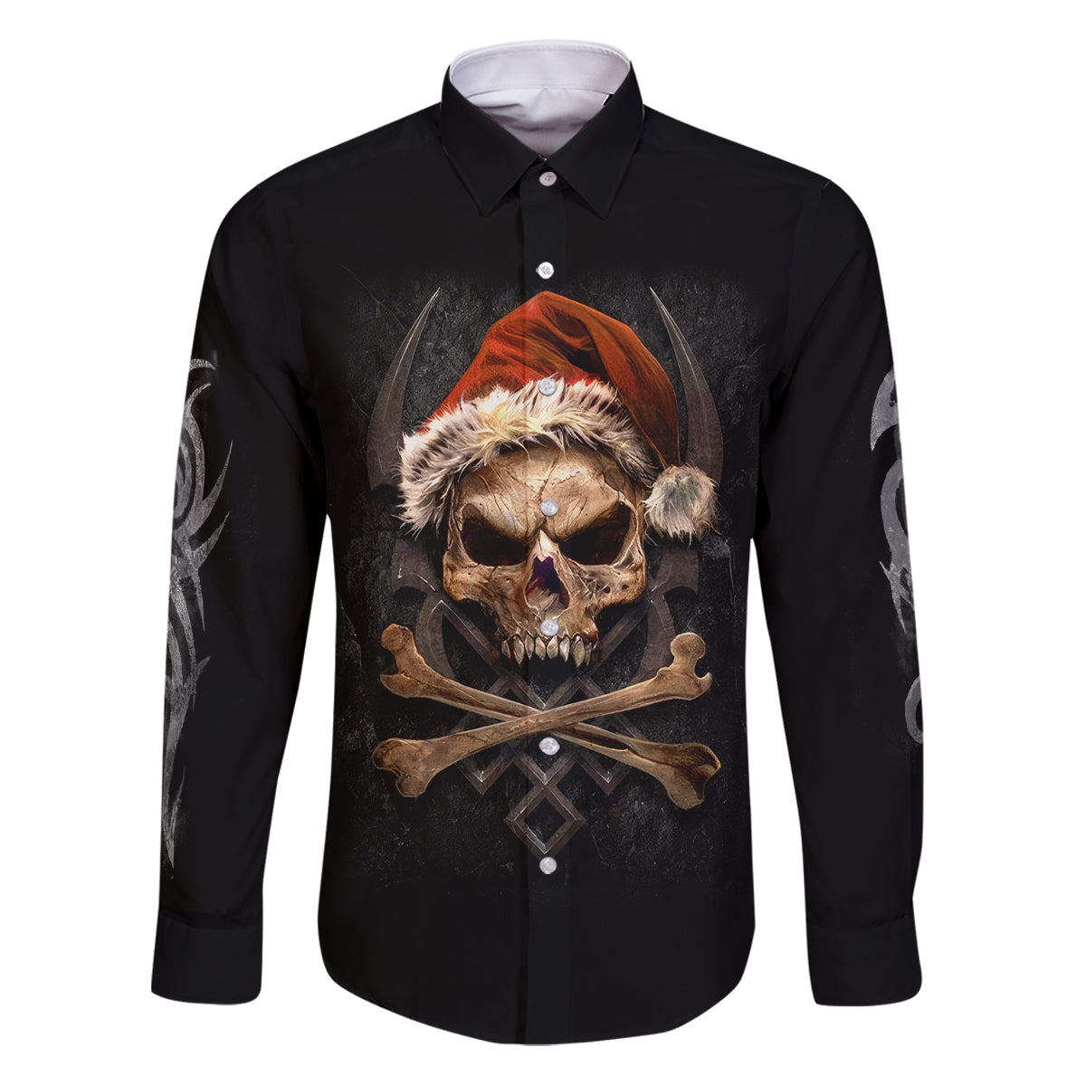 Skeleton Santa Claus Family Matching Puletasi Dress and Hawaiian Shirt Scary Skeleton Santa Claus Coming - Wonder Print Shop