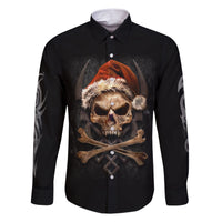 Skeleton Santa Claus Family Matching Short Sleeve Bodycon Dress and Hawaiian Shirt Scary Skeleton Santa Claus Coming - Wonder Print Shop