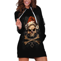 Skeleton Santa Claus Hoodie Dress Scary Skeleton Santa Claus Coming - Wonder Print Shop