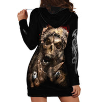 Skeleton Santa Claus Hoodie Dress Scary Skeleton Santa Claus Coming - Wonder Print Shop