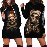 Skeleton Santa Claus Hoodie Dress Scary Skeleton Santa Claus Coming - Wonder Print Shop