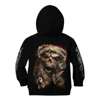 Skeleton Santa Claus Kid Hoodie Scary Skeleton Santa Claus Coming - Wonder Print Shop