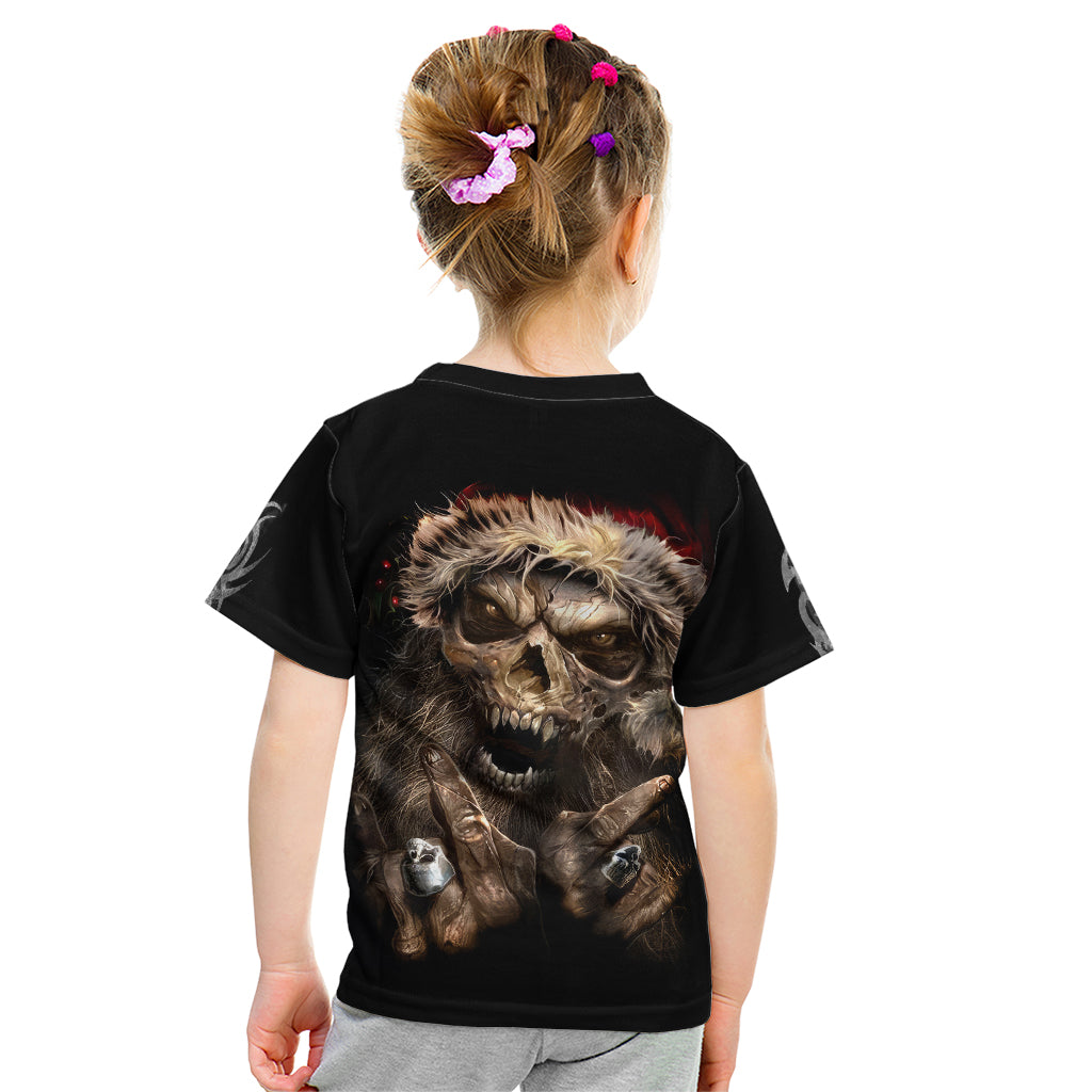 Skeleton Santa Claus Kid T Shirt Scary Skeleton Santa Claus Coming - Wonder Print Shop
